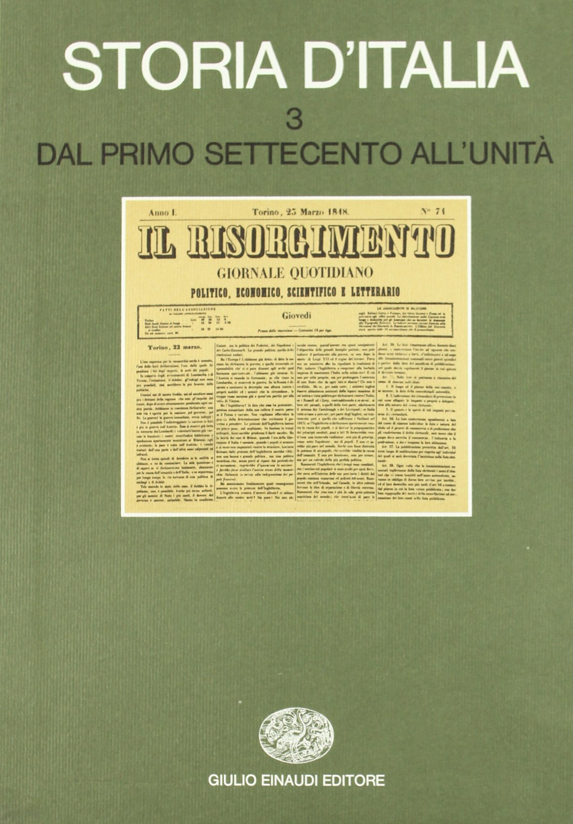 Storia d'Italia. Dal primo Settecento all'unità (Vol. 3) book