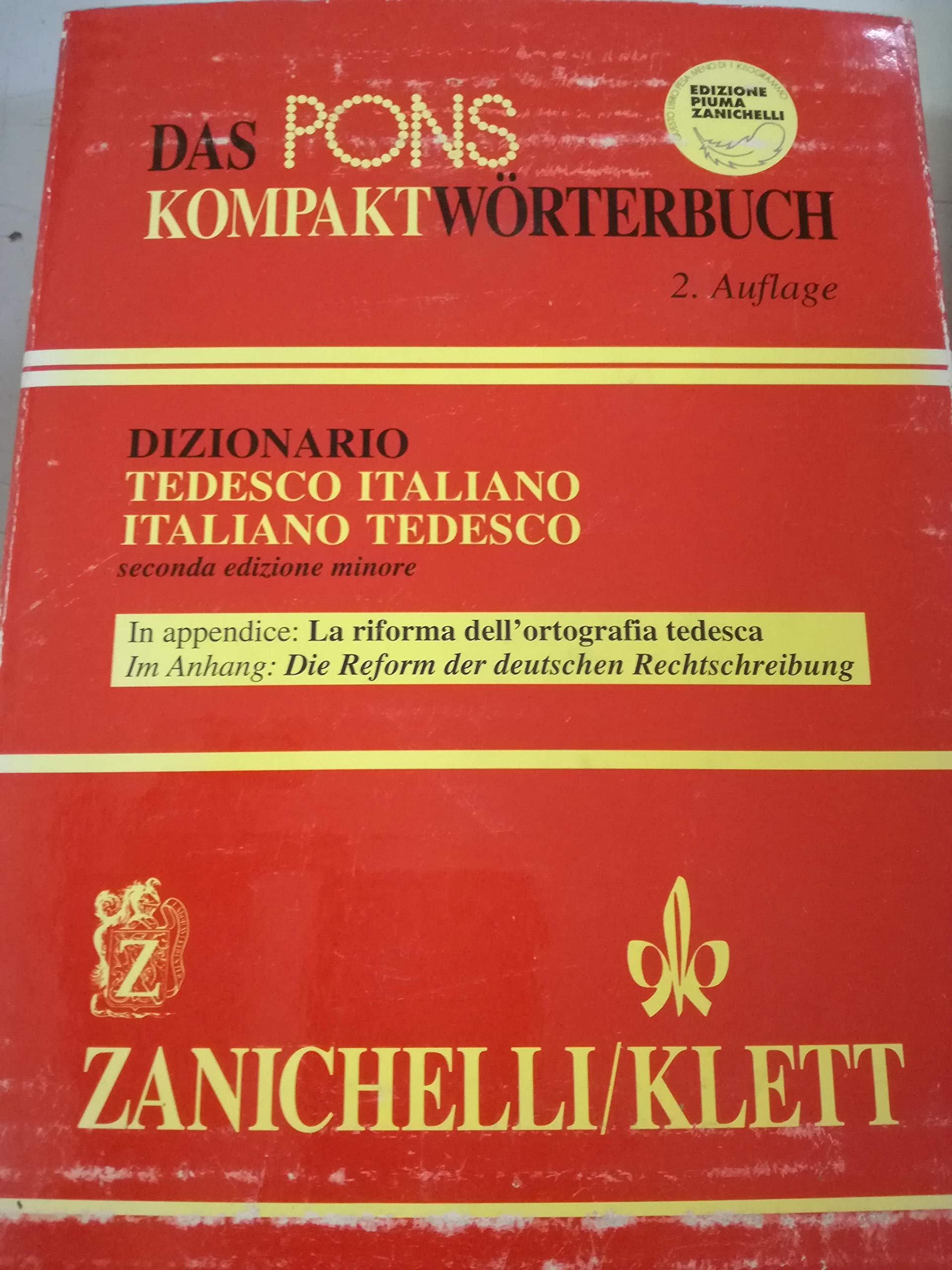 Das pons Kompaktwörterbuch. Dizionario tedesco-italiano, italiano-tedesco. In appendice: La riforma dell'ortografia tedesca Foreign Languages ​​& Dictionaries