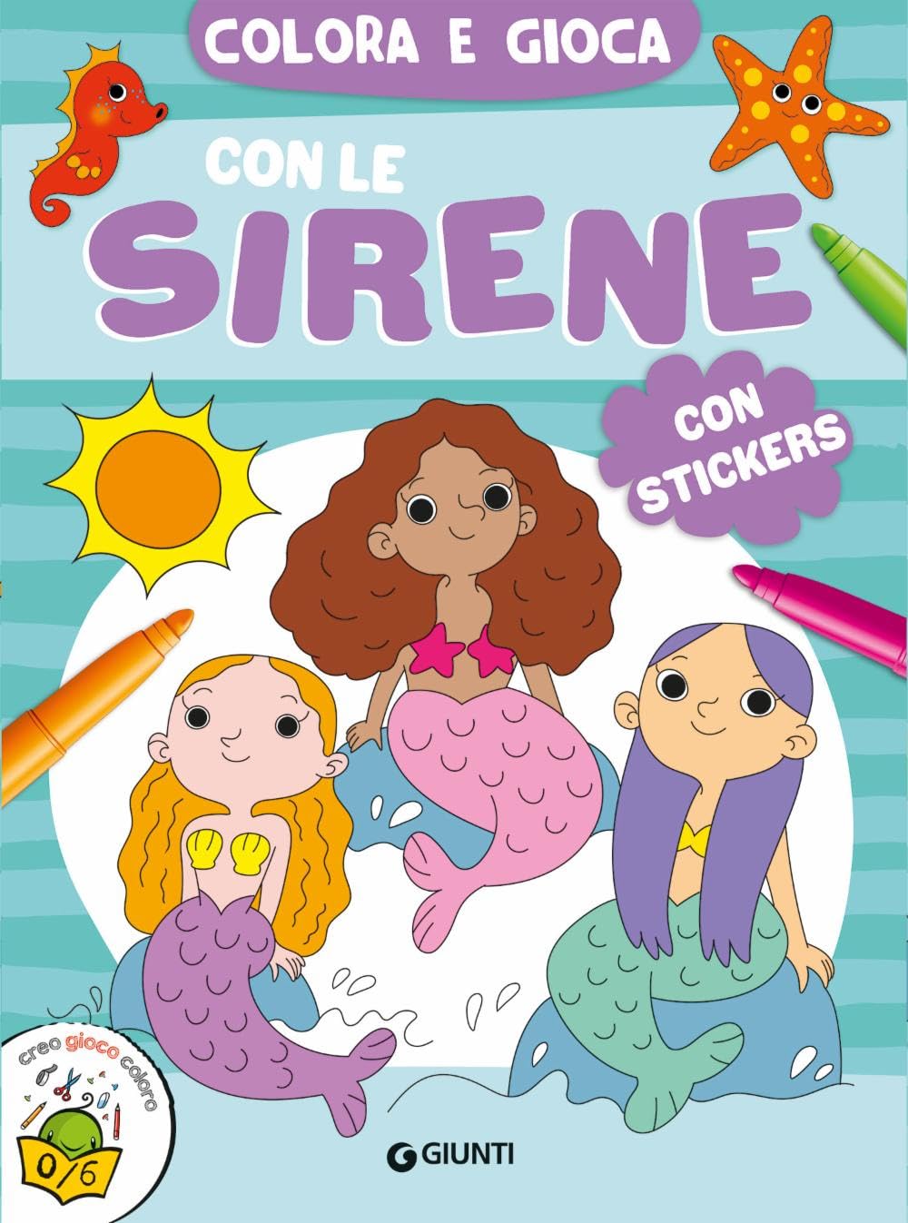 Colora e gioca con le sirene. Ediz. a colori. Con Adesivi book