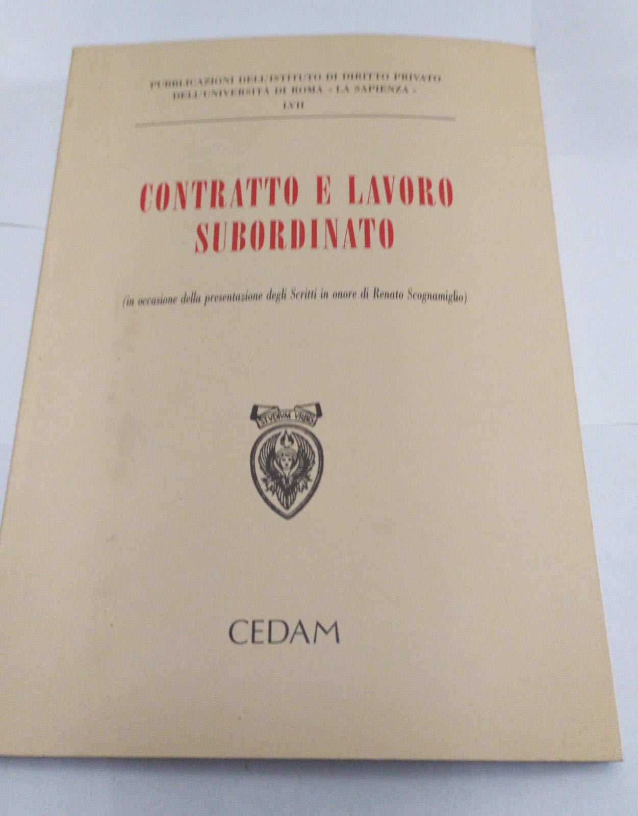 Contratto e lavoro subordinato. Il diritto privato alle soglie del 2000 (Ist. dir. priv. Fac. giur-Univ. Roma, Band 57) Law