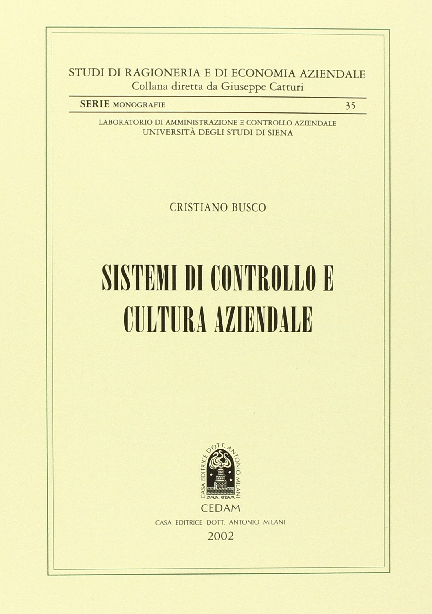 Sistemi di controllo e cultura aziendale book