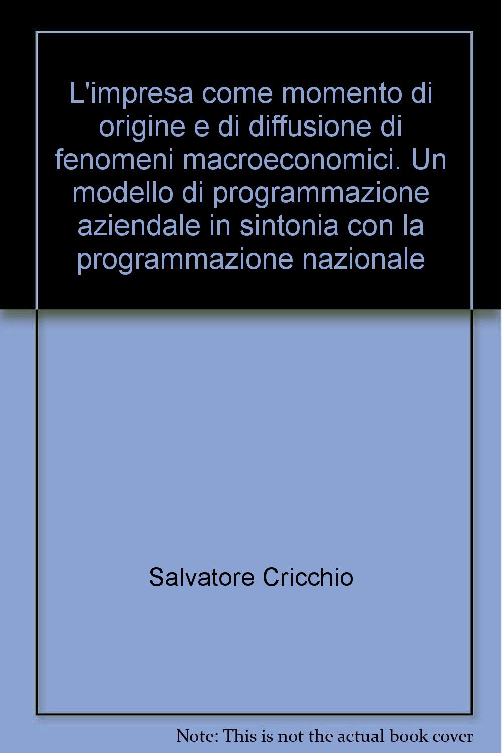 L'impresa come momento di origine e di diffusione di fenomeni macroeconomici. Un modello di programmazione aziendale in sintonia con la programmazione ... Collana di studi economico-aziend., Band 15) Business, Finance & Career