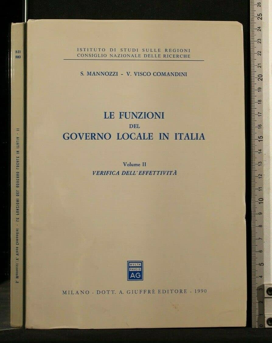 Le funzioni del governo locale in Italia. Verifica dell'Effettività (Vol. 2) (CNR-Ist. studi regioni) Law