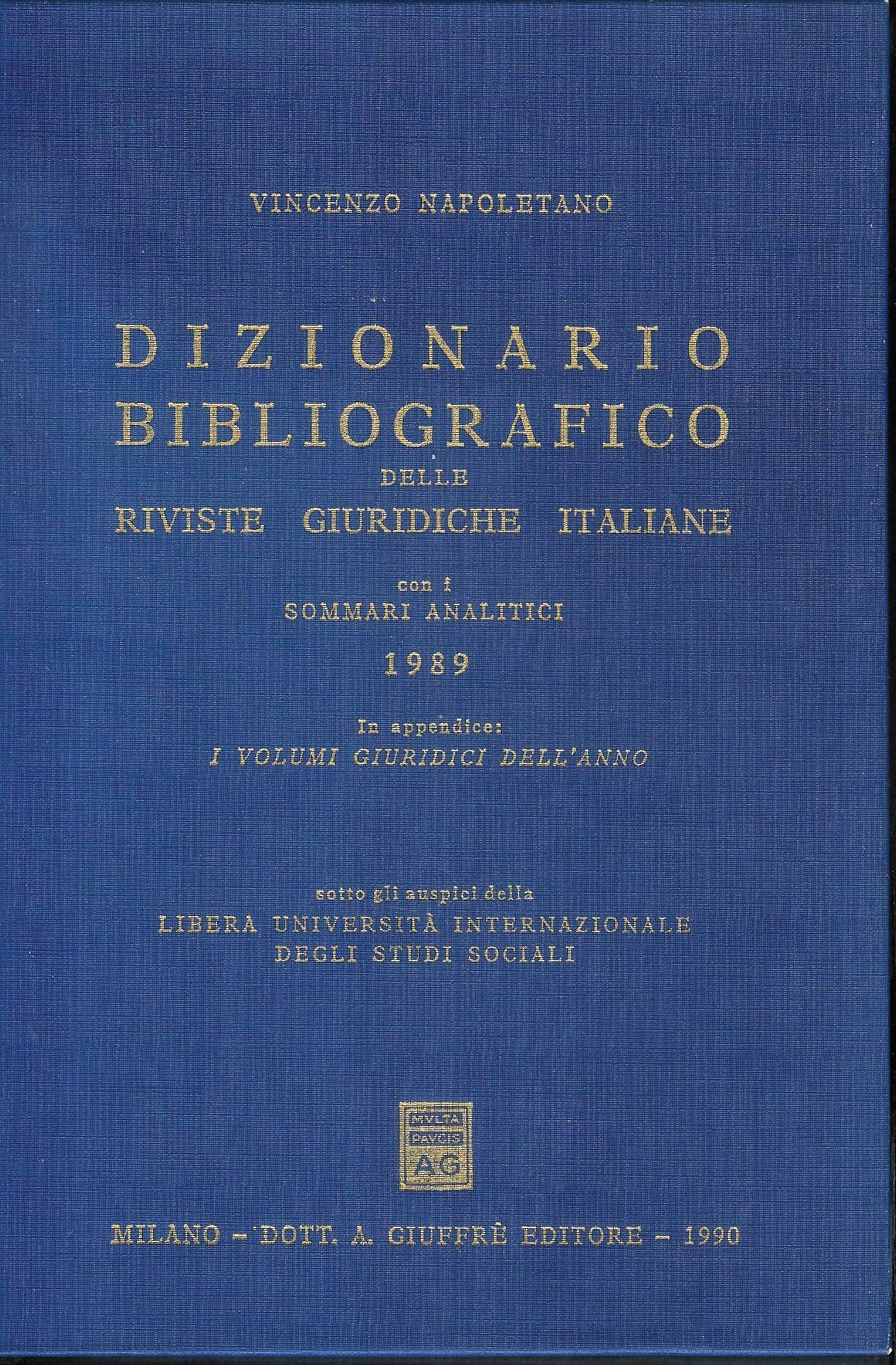 Dizionario bibliografico delle riviste giuridiche italiane (1989) Law