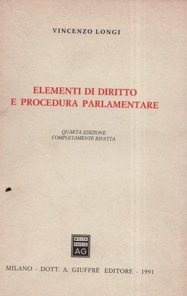 Product Image: Elementi di diritto e procedura parlamentare
