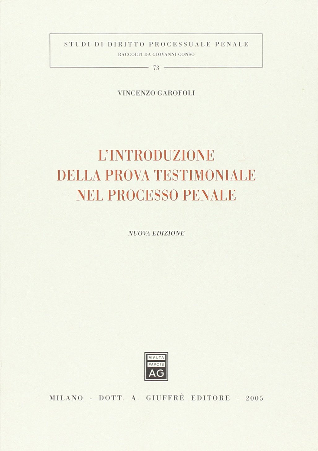 L'introduzione della prova testimoniale nel processo penale book