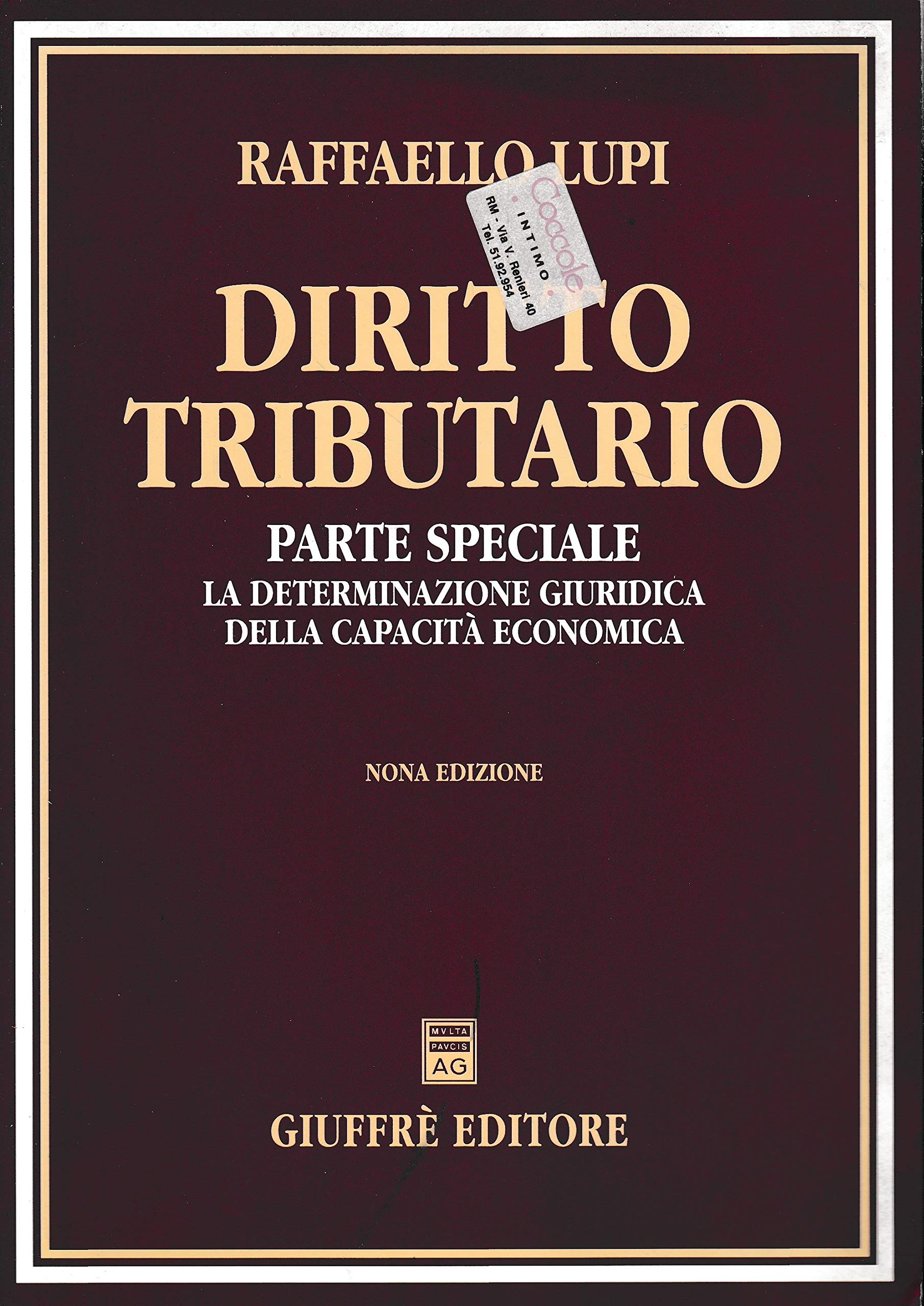 Diritto tributario. Parte speciale. La determinazione giuridica della capacità economica book