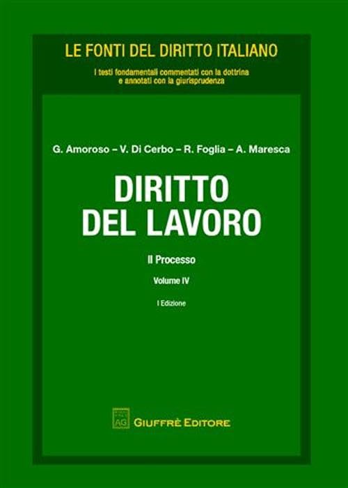 Diritto del lavoro. Il processo (Vol. 4) (Le fonti del diritto italiano) Law