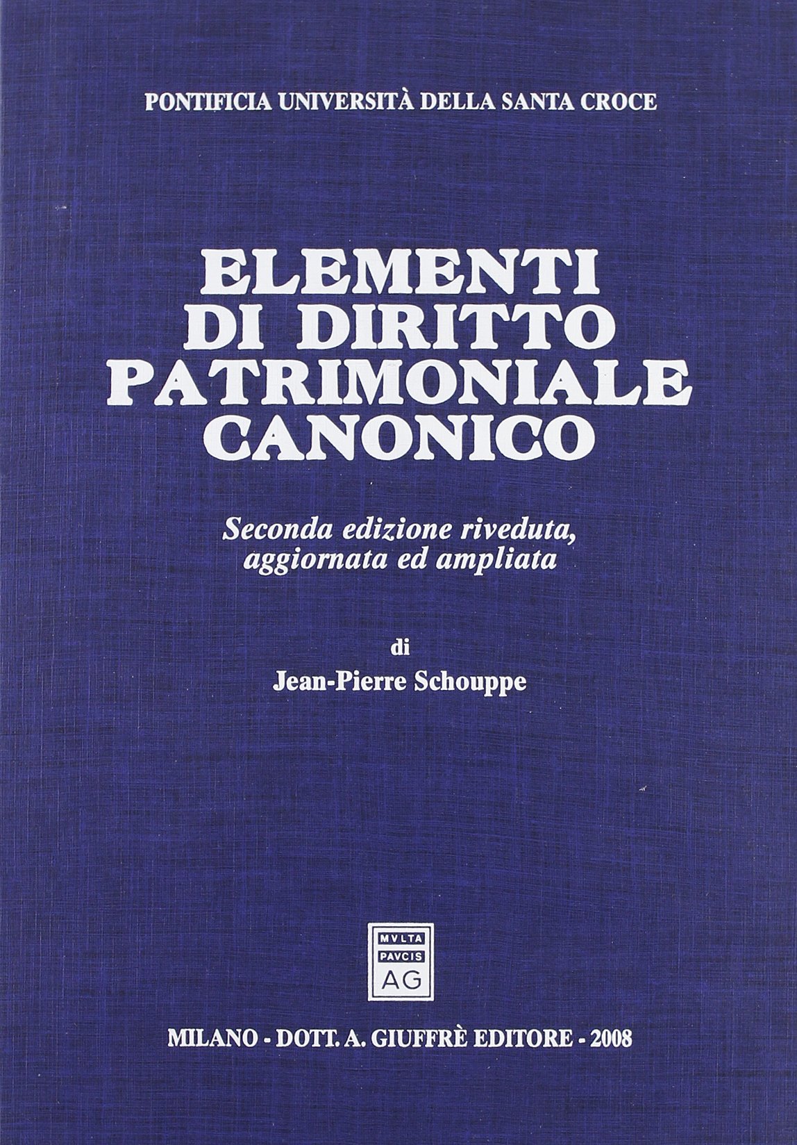 Elementi di diritto patrimoniale canonico Law