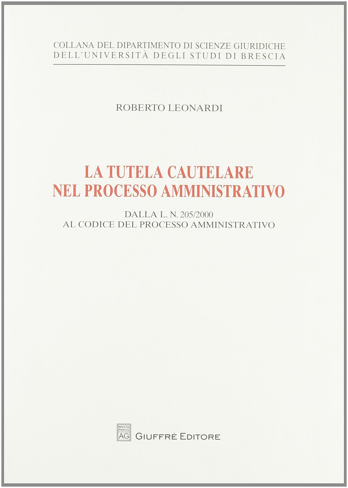 La tutela cautelare nel processo amministrativo Law