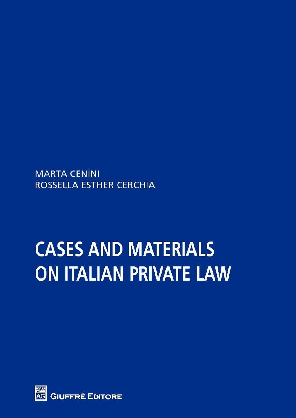 Cases and materials on italian private law book