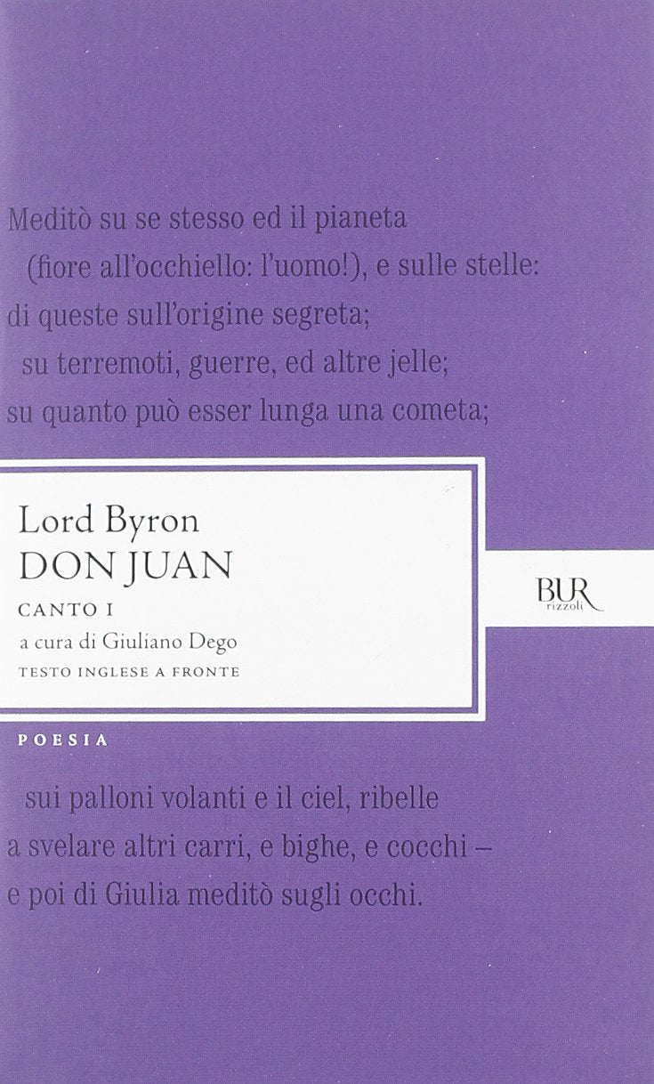 Don Juan. Canto 1º. Testo inglese a fronte book