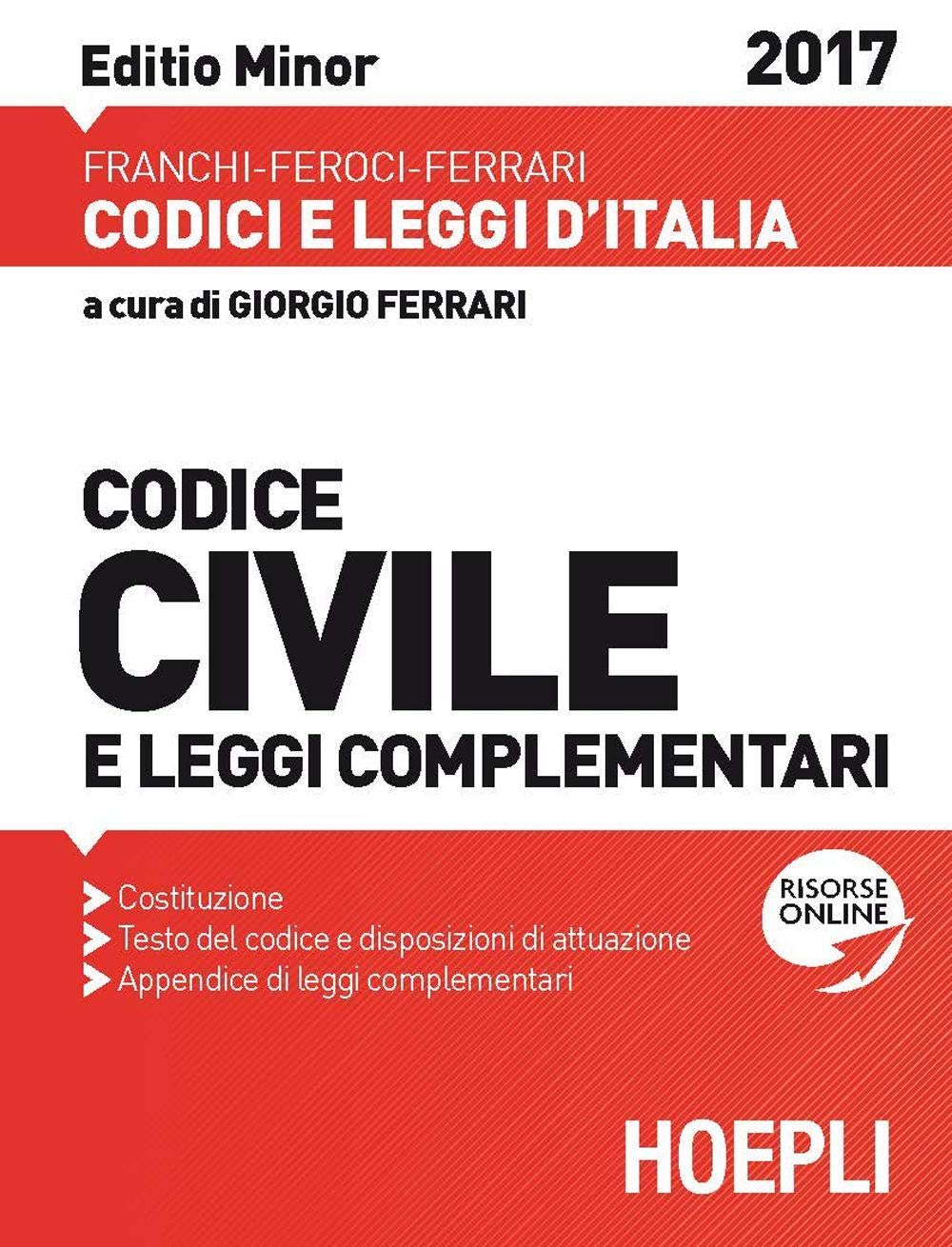 Codice civile e leggi complementari 2017. Ediz. minor book