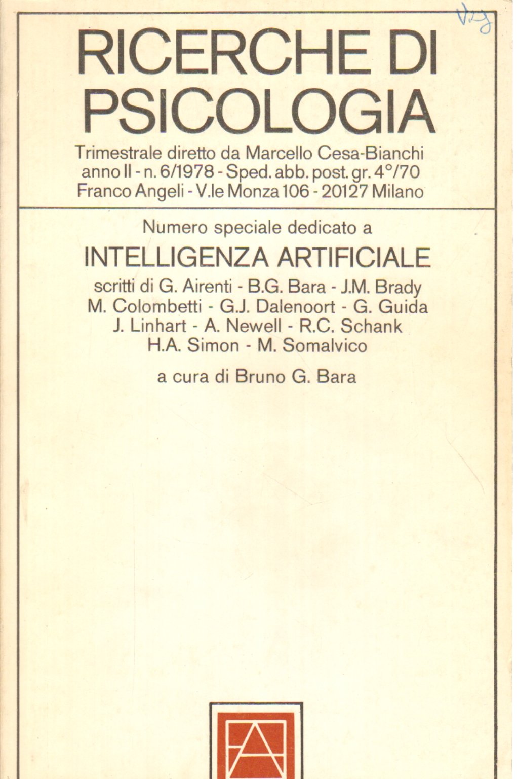 Intelligenza artificiale (Ricerche di psicologia, Band 5) Computer Science