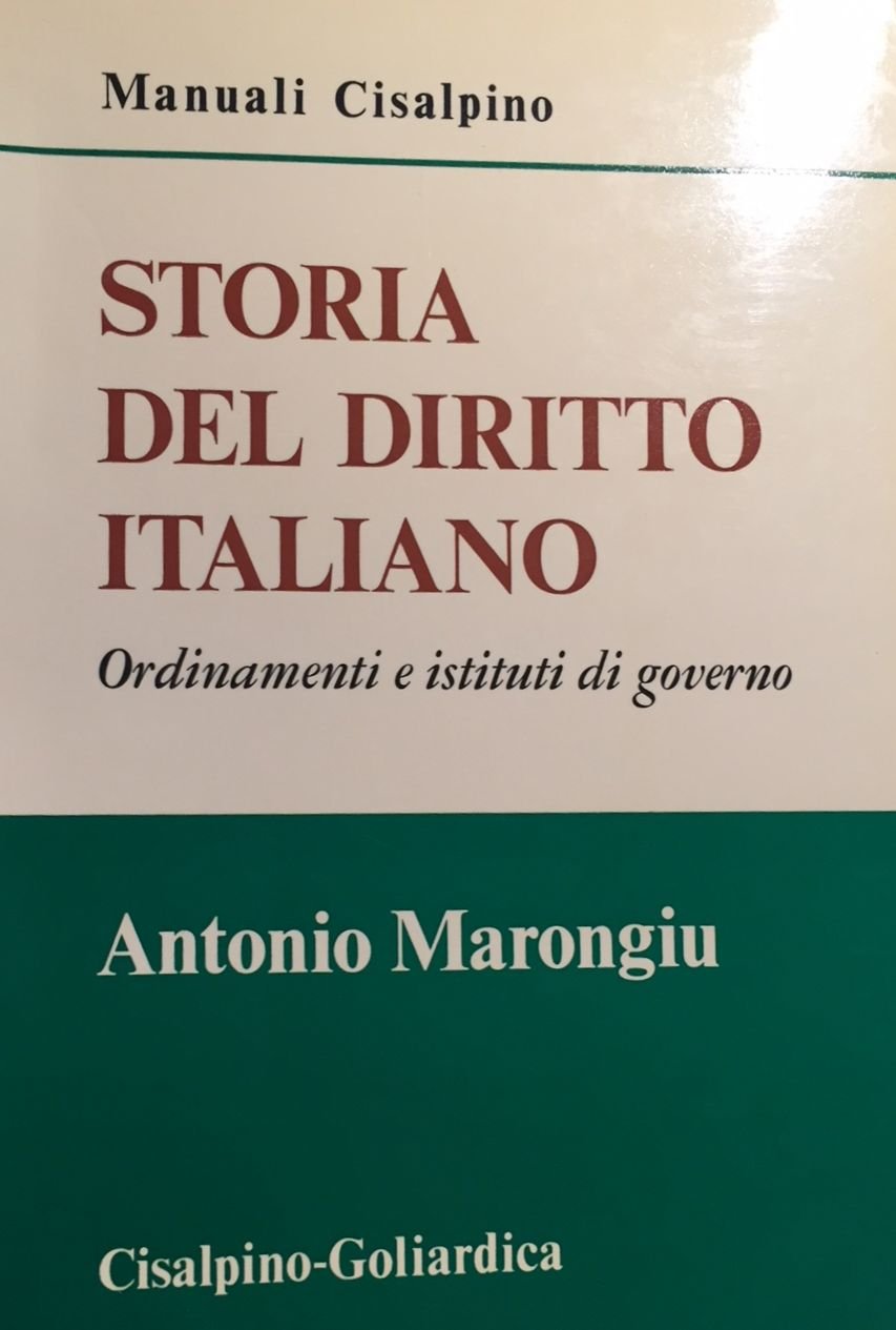 Storia del diritto italiano. Ordinamenti e istituti di governo book