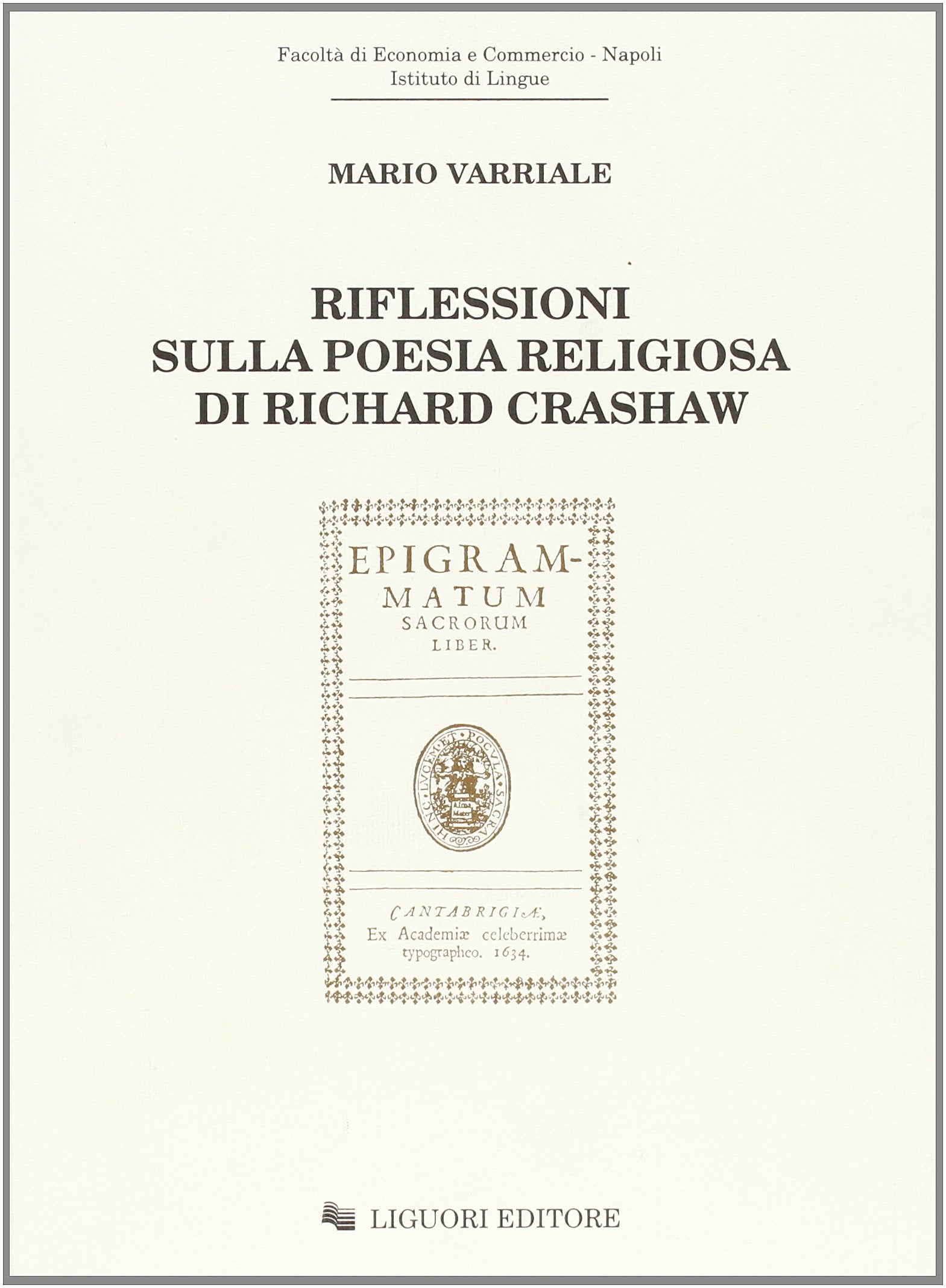 Riflessioni sulla poesia religiosa di Richard Crashaw Contemporary literature