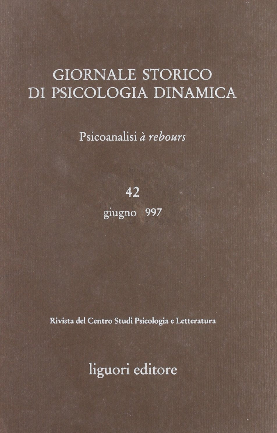 Giornale storico di psicologia dinamica (Vol. 42) Books