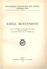 Emile Benveniste (Celebrazioni Lincee, Band 110) Social Sciences