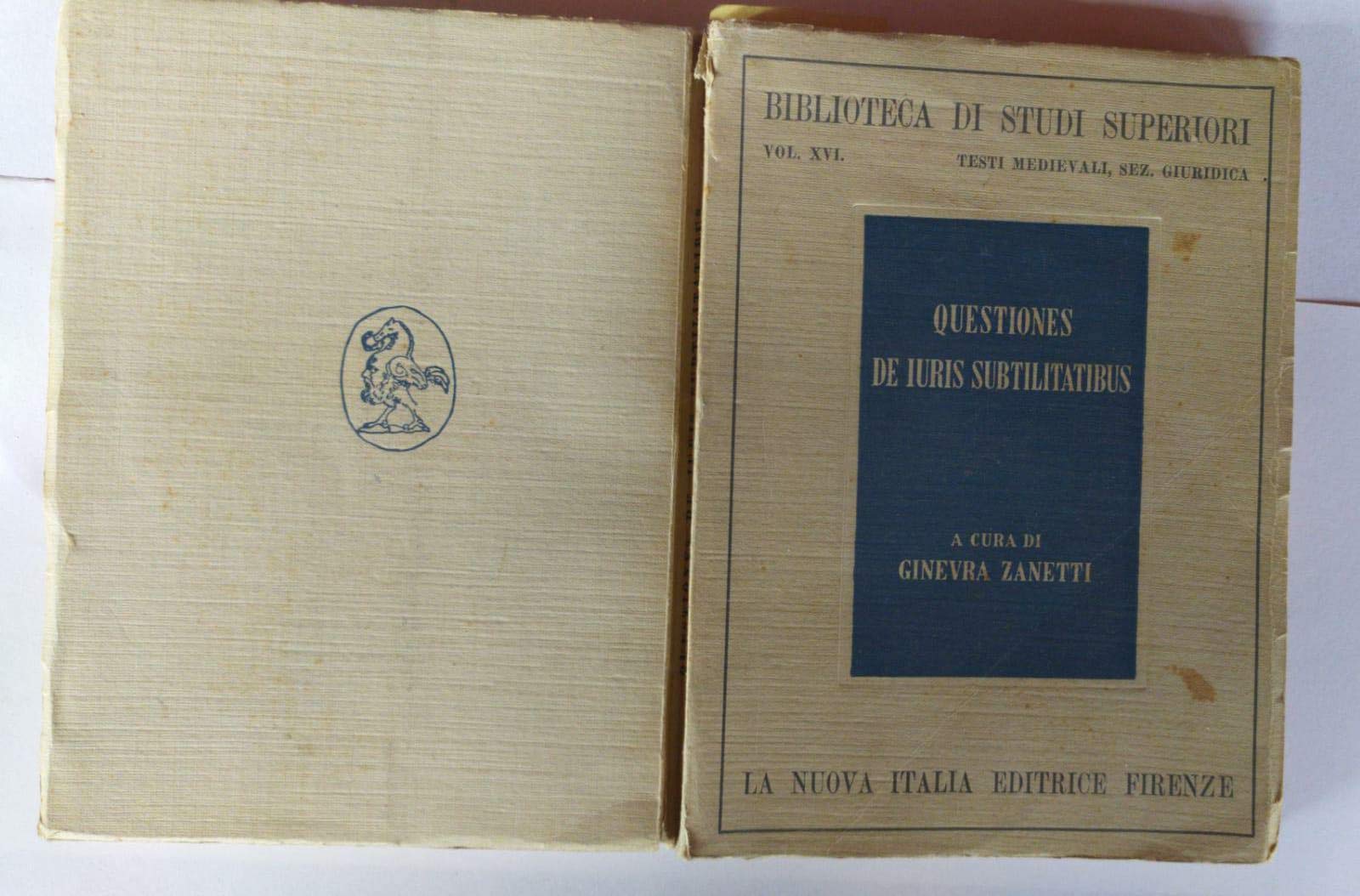 Quaestiones de iuris subtilitatibus (Biblioteca di studi superiori) Law