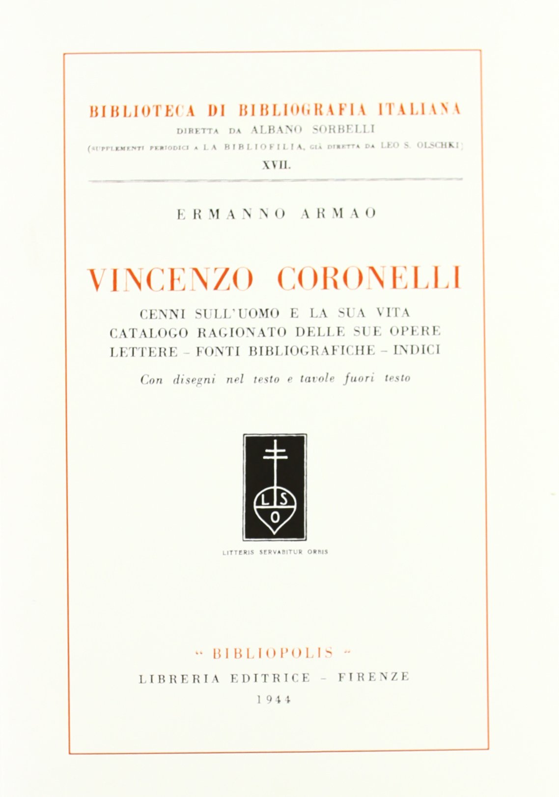 Vincenzo coronelli. cenni sull'uomo e la sua vita book
