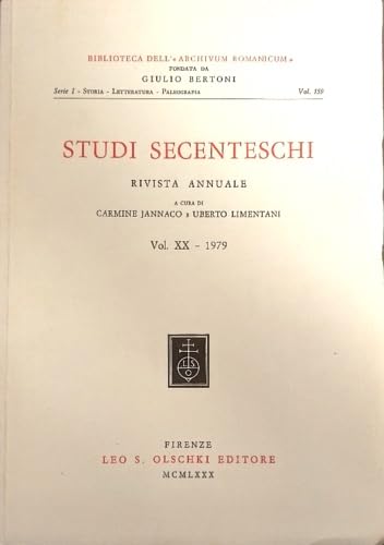 Studi secenteschi (Vol. 20) (Biblioteca dell'«Archivum Romanicum». Serie I: Storia, letteratura, paleografia) Contemporary literature Books