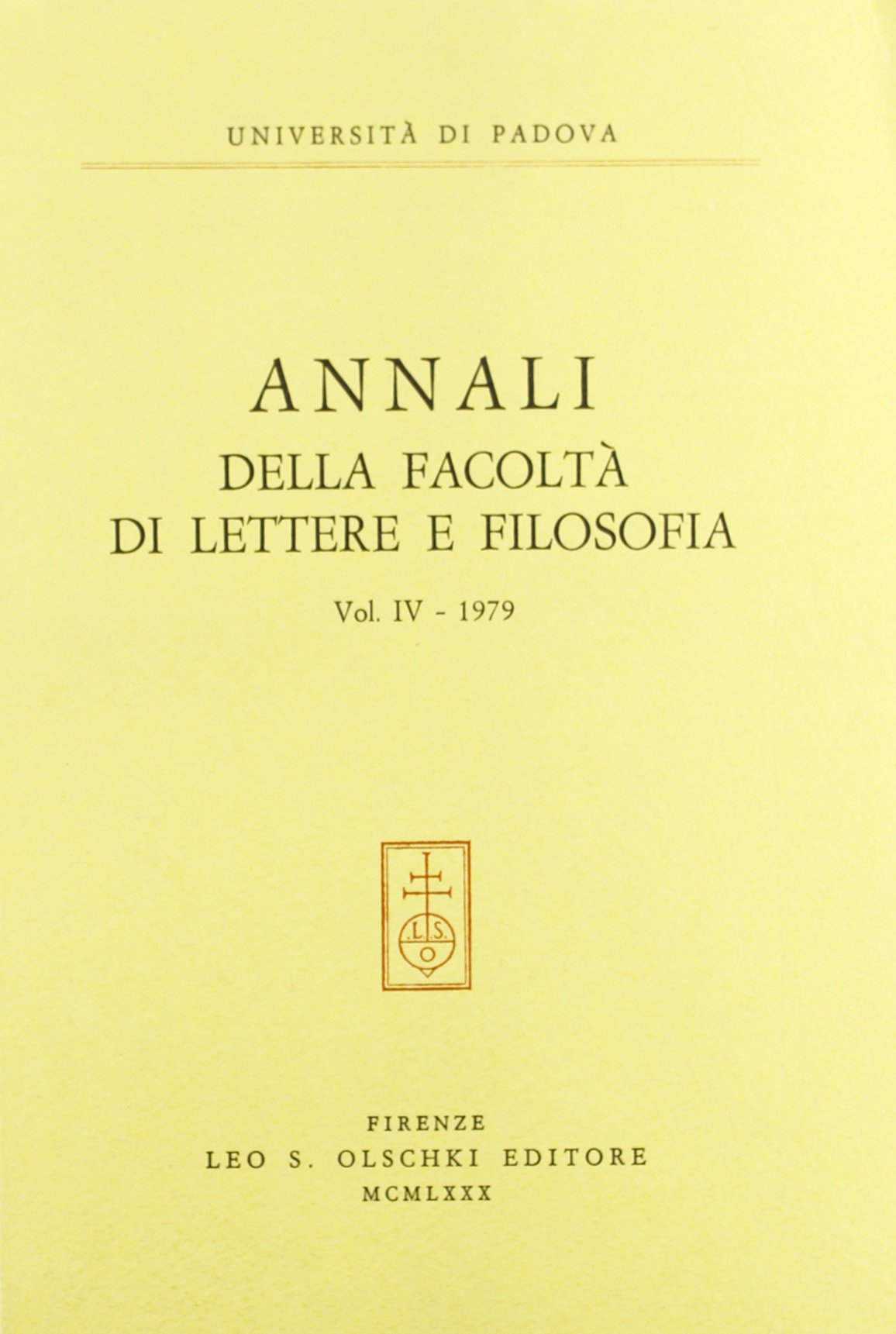 Annali della Facoltà di lettere e filosofia dell'Università di Padova (1979) Contemporary literature