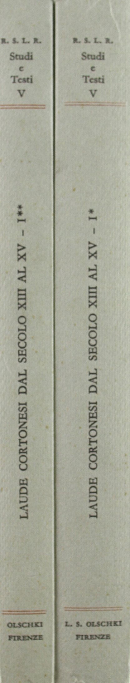 Laude cortonesi dal secolo XIII al XV (Vol. 1) (Biblioteca Riv.storia lett. e rel. Testi) Contemporary literature