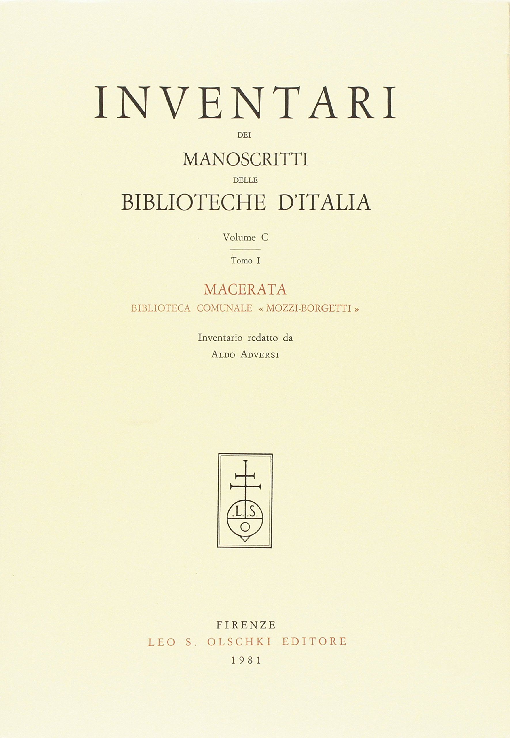 Inventari dei manoscritti delle biblioteche d'Italia. Macerata (Vol. 100) Hobbies & Crafts