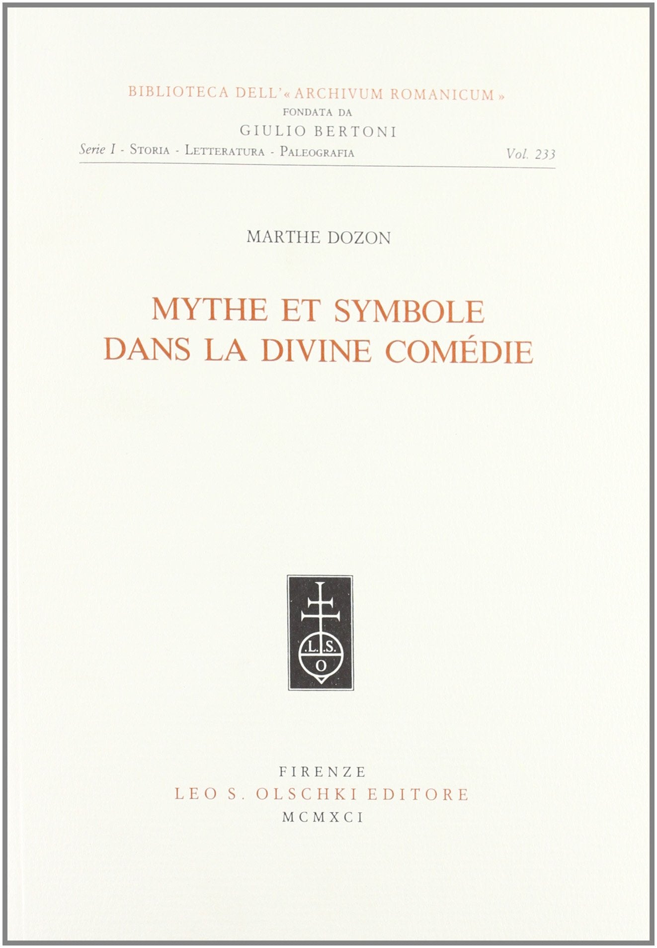 Mythe et symbole dans la "divine comedie" Social Sciences