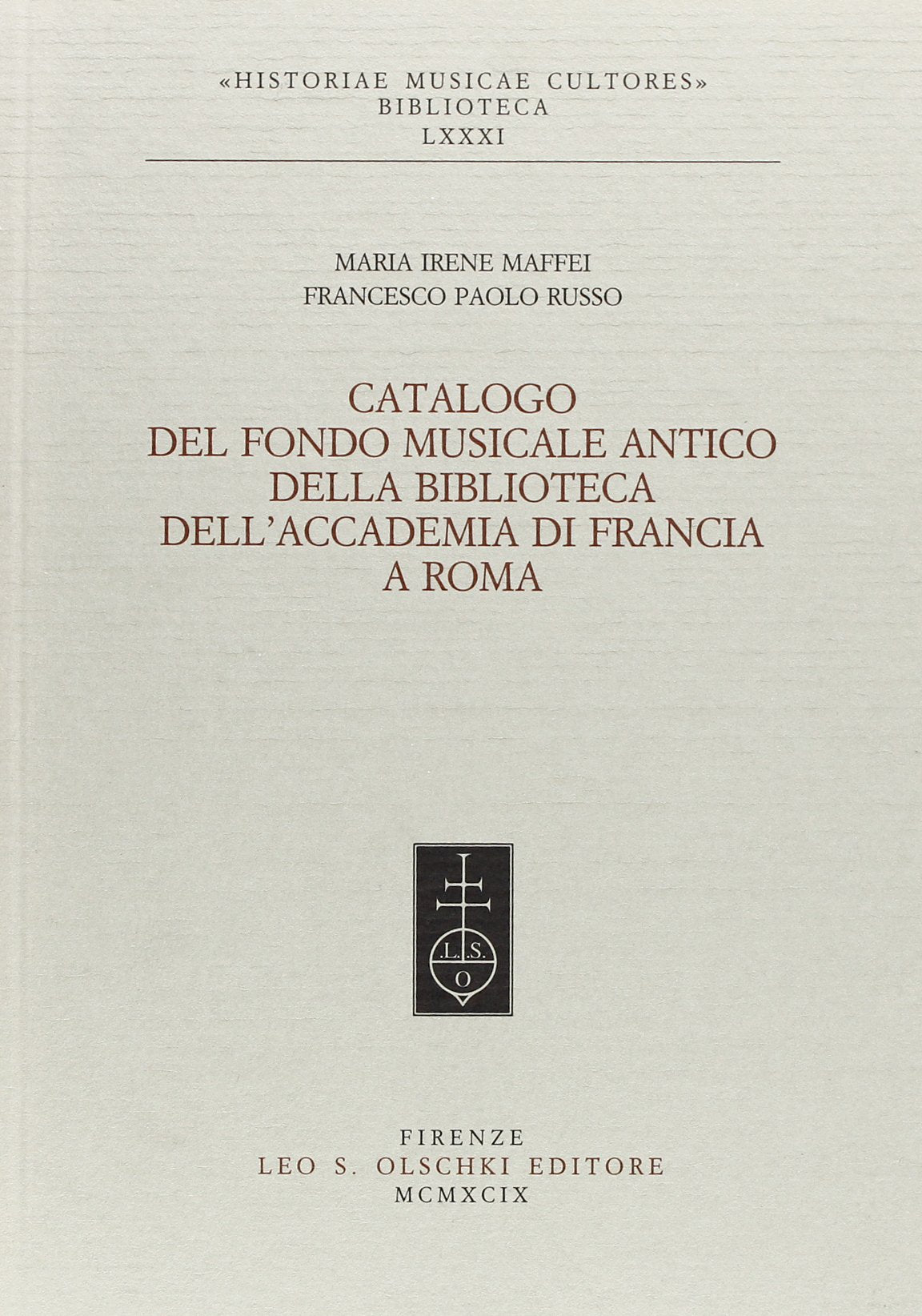 Catalogo del fondo musicale antico book
