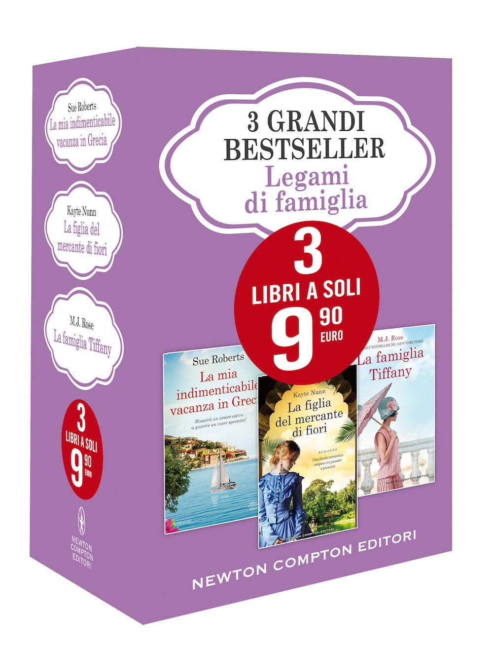 3 Grandi Bestseller. Legami Di Famiglia: La Mia Indimenticabile Vacanza in Grecia-La Figlia Del Mercante Di Fiori-La Famiglia Tiffany Contemporary literature Books
