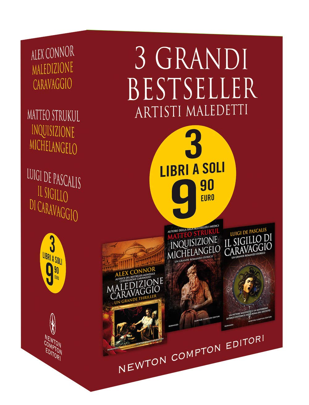 3 grandi bestseller. Artisti maledetti: Maledizione Caravaggio-Inquisizione Michelangelo-Il sigillo di Caravaggio Contemporary literature Books