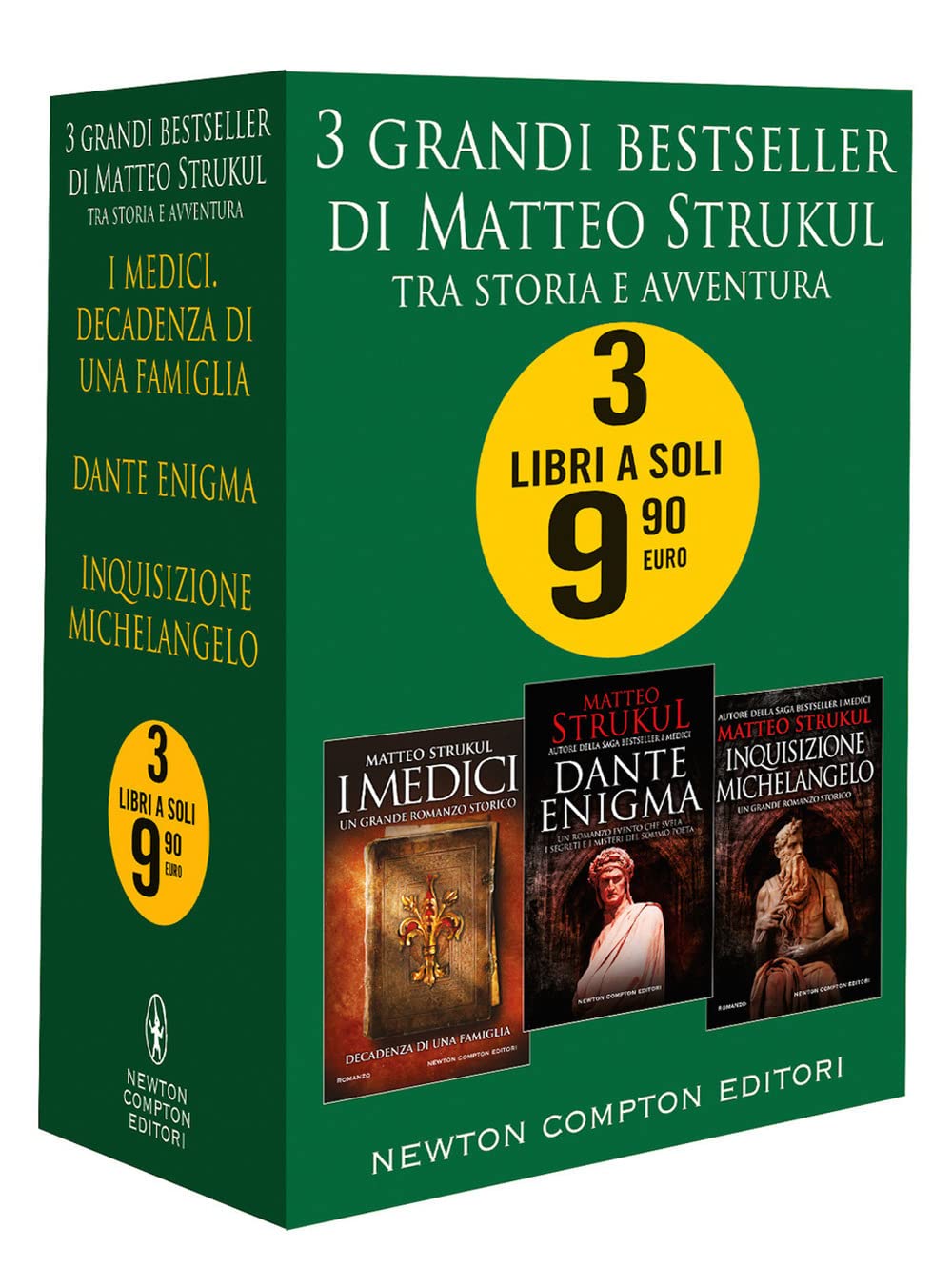 3 grandi bestseller. Tra storia e avventura: I Medici. Decadenza di una famiglia-Dante enigma-Inquisizione Michelangelo book