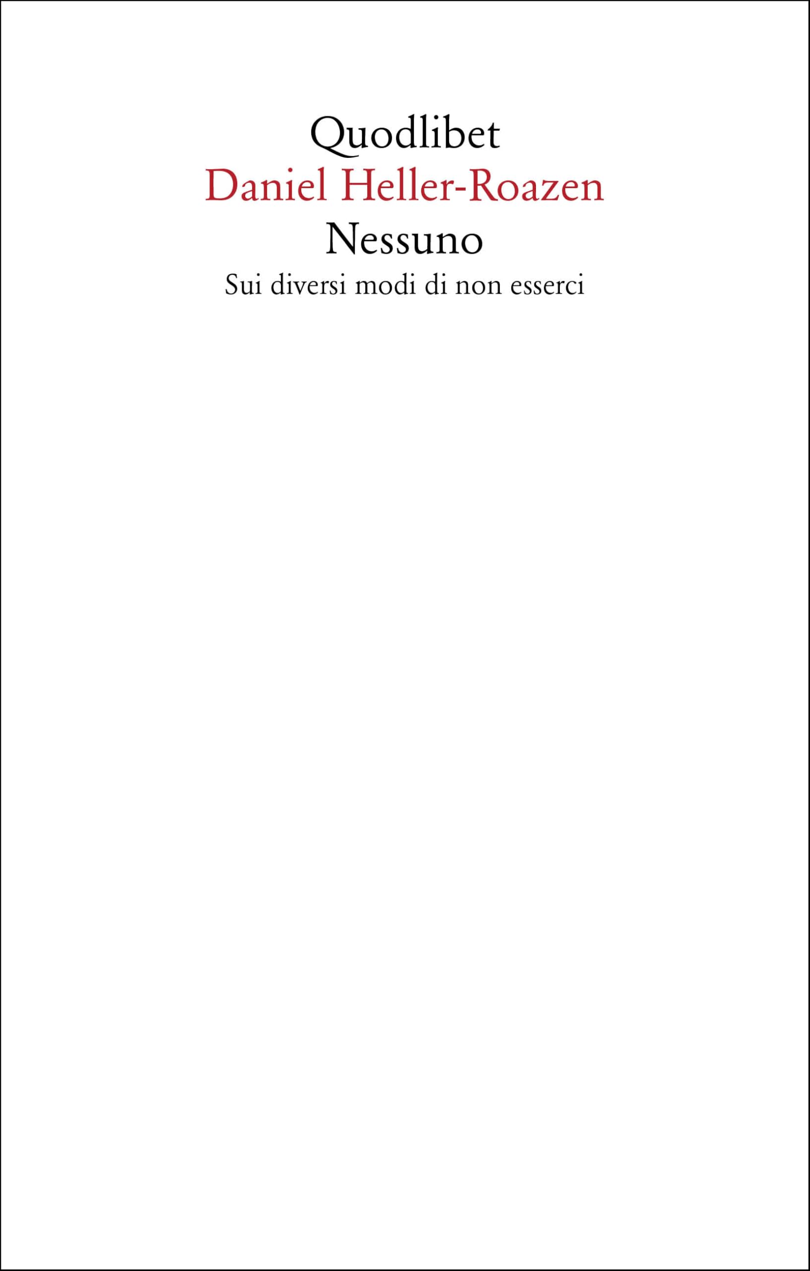 Nessuno. Sui diversi modi di non esserci book