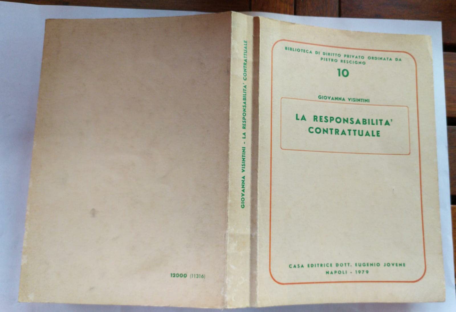 La responsabilità contrattuale (Biblioteca di diritto privato, Band 10) Law