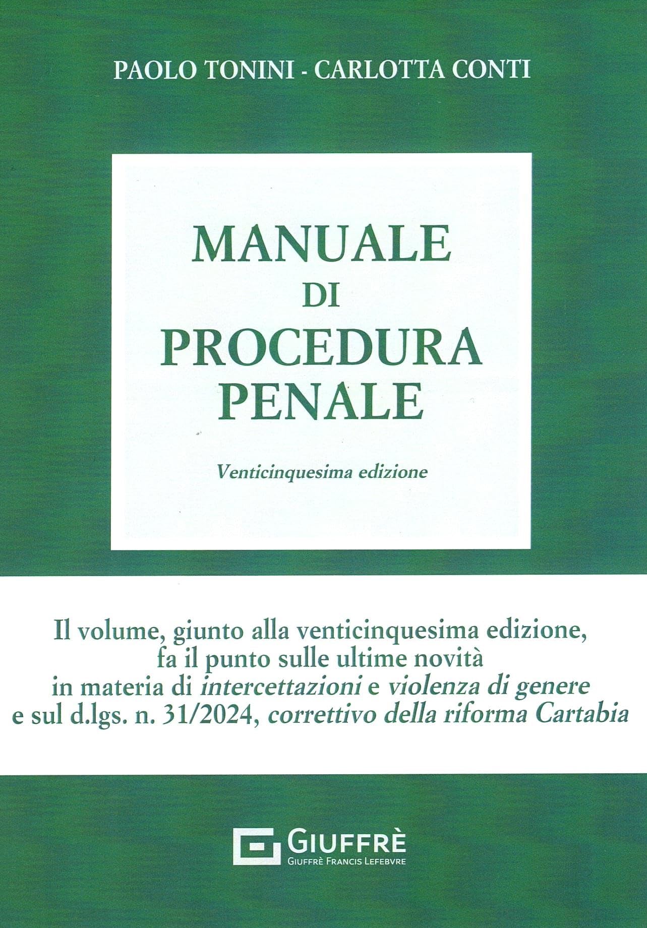 Manuale di procedura penale Law