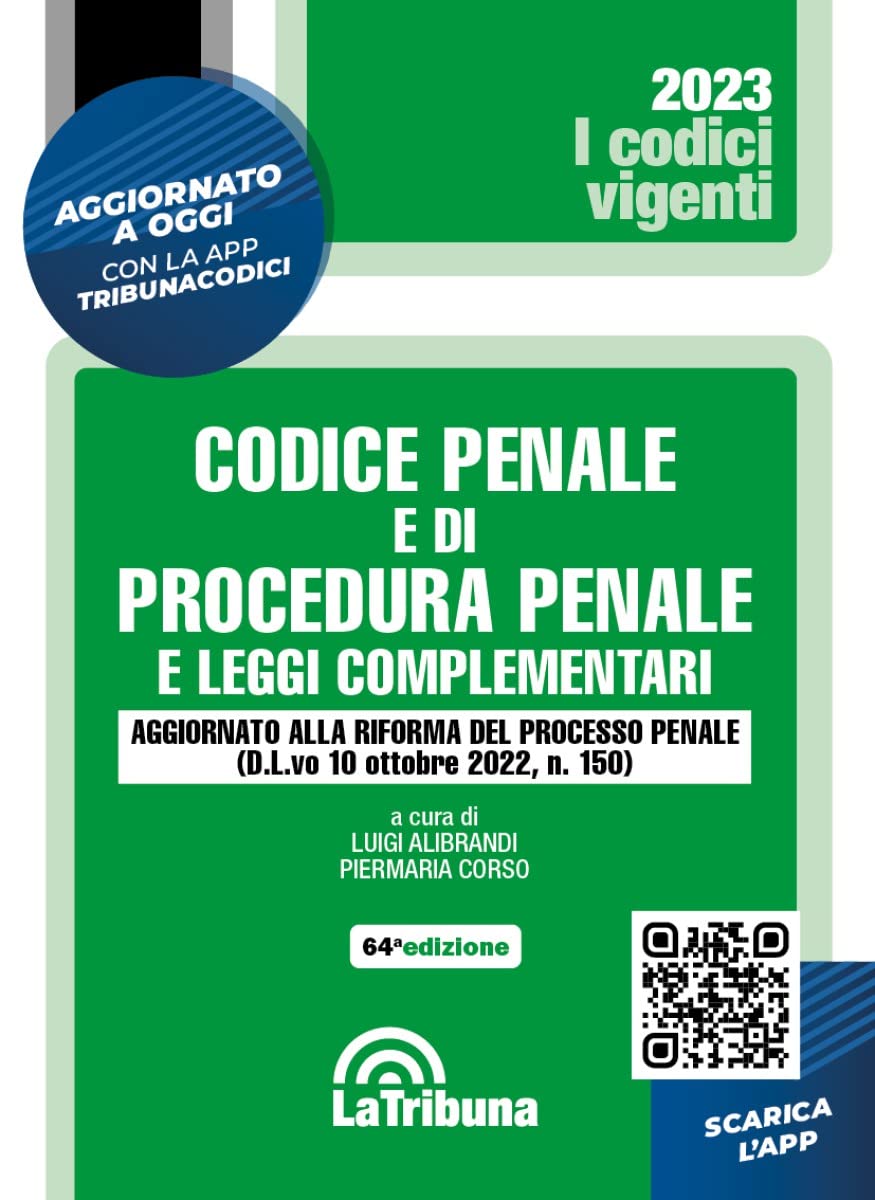 Product Image: Codice penale e di procedura penale e leggi complementari. Con App Tribunacodici
