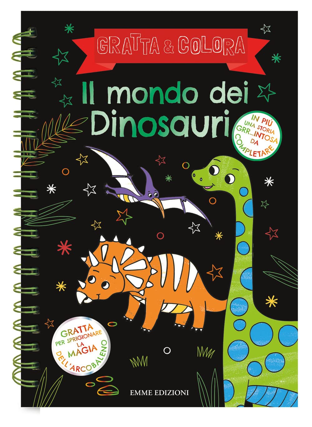 Il mondo dei dinosauri. Gratta e colora. Ediz. illustrata (A pagine aperte) Tiptoi & Games