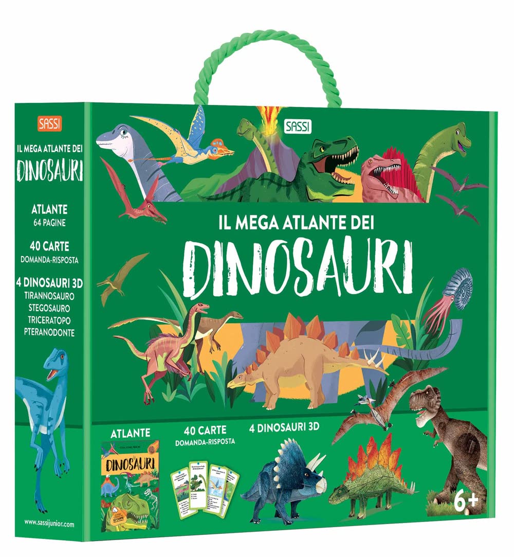 Il mega atlante dei dinosauri. Ediz. a colori. Con 40 carte domanda-risposta. Con 4 modellini di dinosauri (Science) Tiptoi & Games