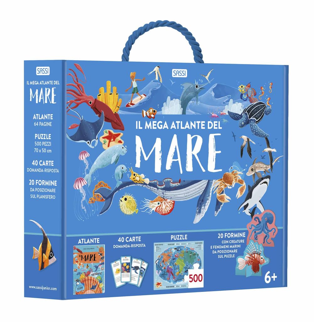 Il mega atlante del mare. Ediz. a colori. Con 20 formine. Con puzzle. Con 40 Carte book