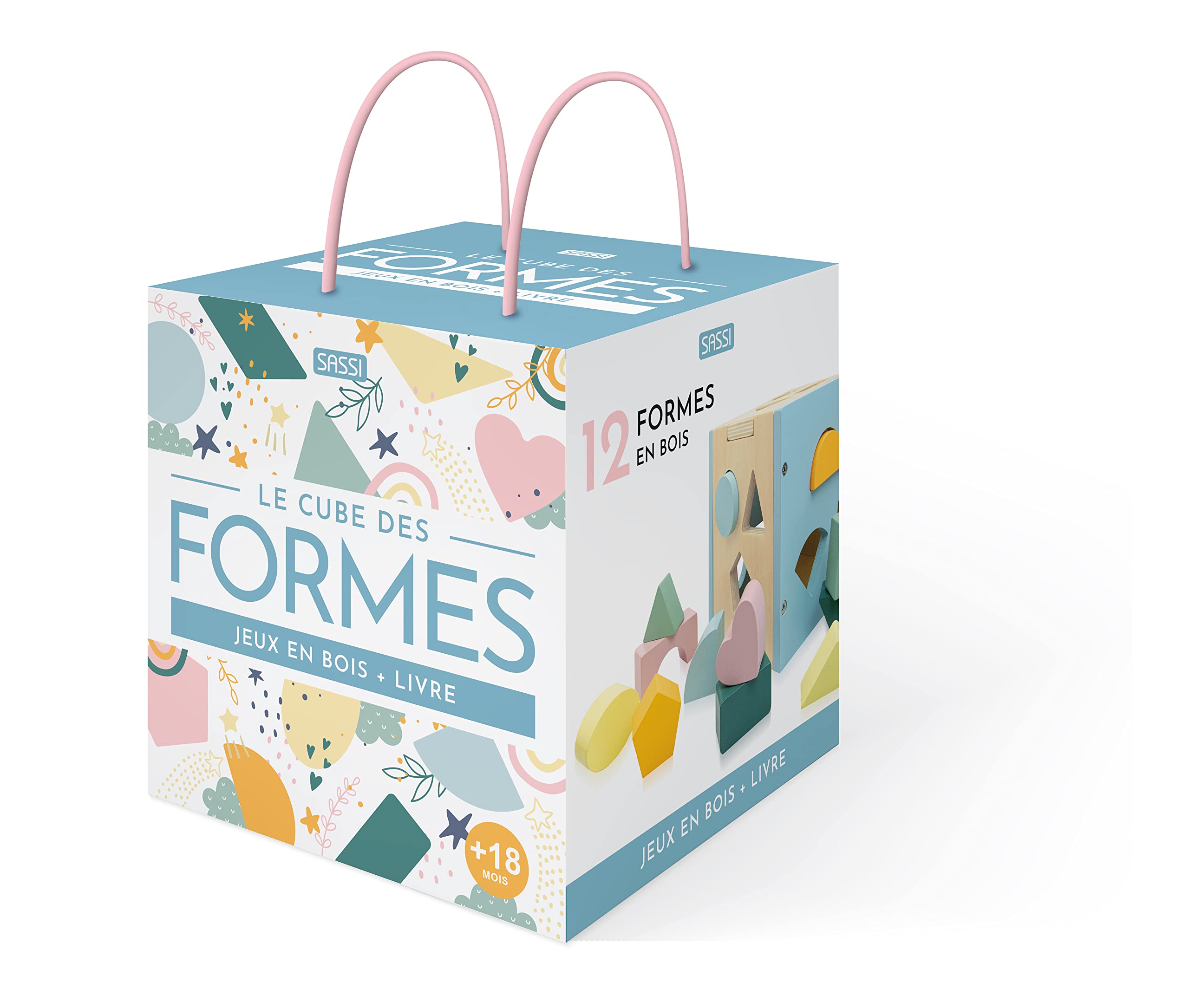 Le cube des formes: Jeux en bois + livre book