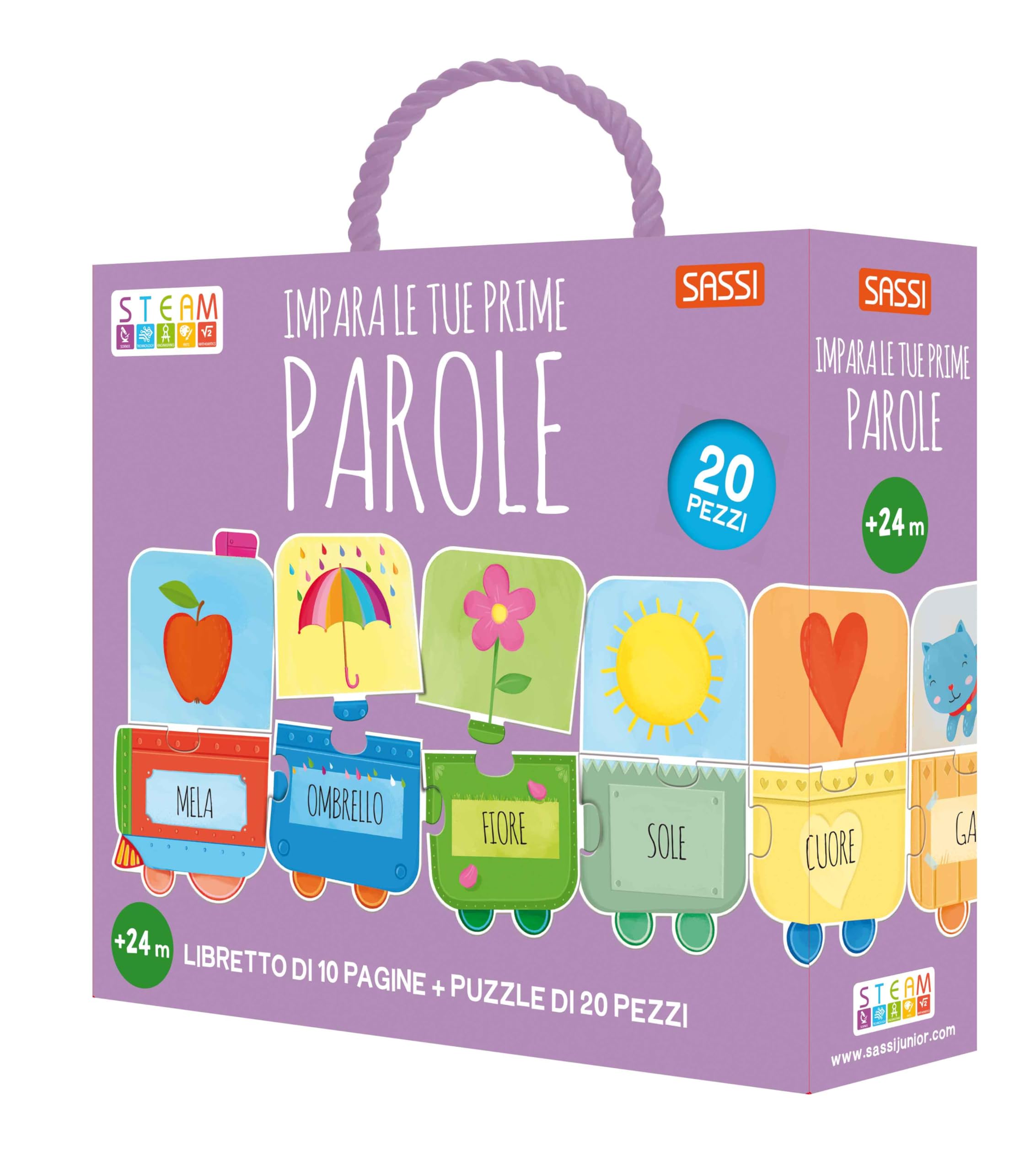 Impara le tue prime parole. Steam puzzle. Con puzzle book