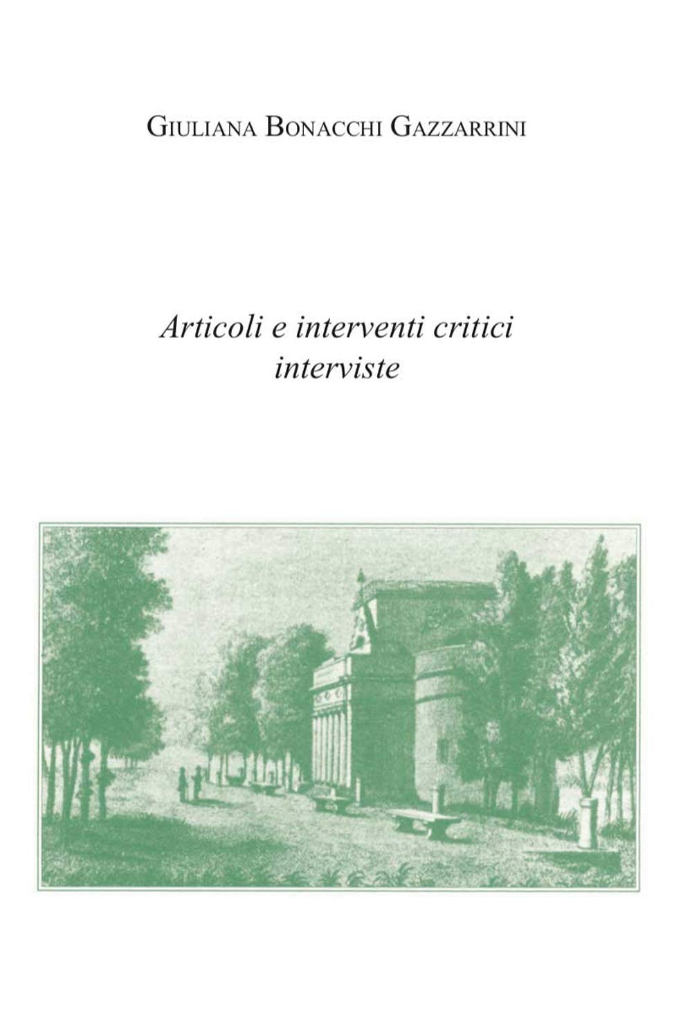 Articoli, interventi critici e interviste Contemporary literature