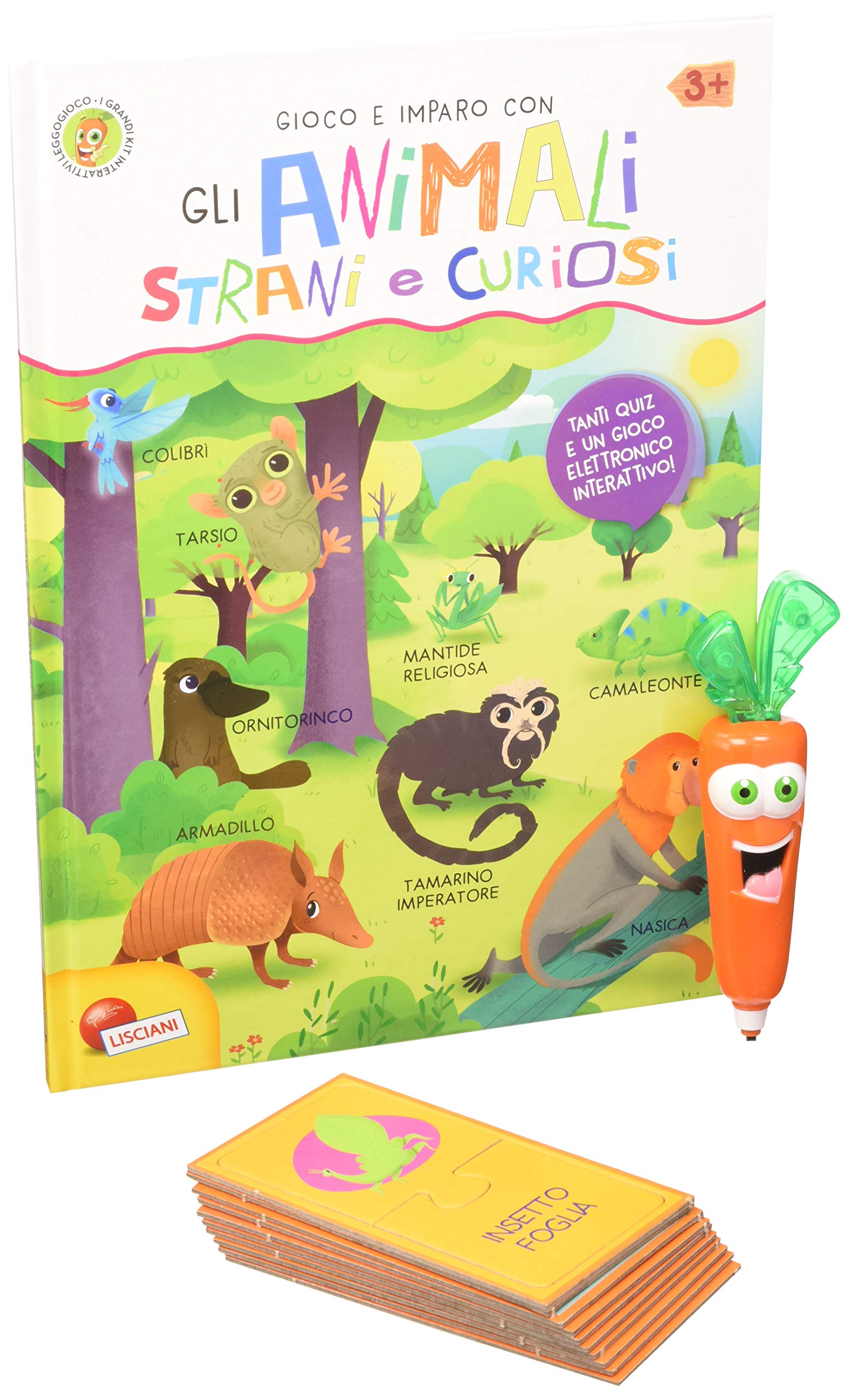 Gioco e imparo con gli animali strani e curiosi. Grandi kit interattivi leggogioco. Con gadget book