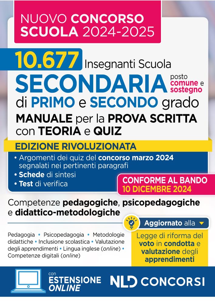 Manuale con teoria e test di verifica per il nuovo concorso docenti scuola 2024/2025 book