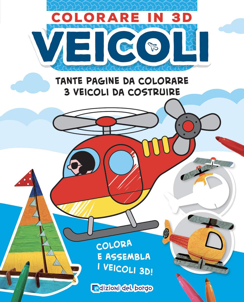 Veicoli. Colorare in 3D. Ediz. illustrata. Con Prodotti vari book