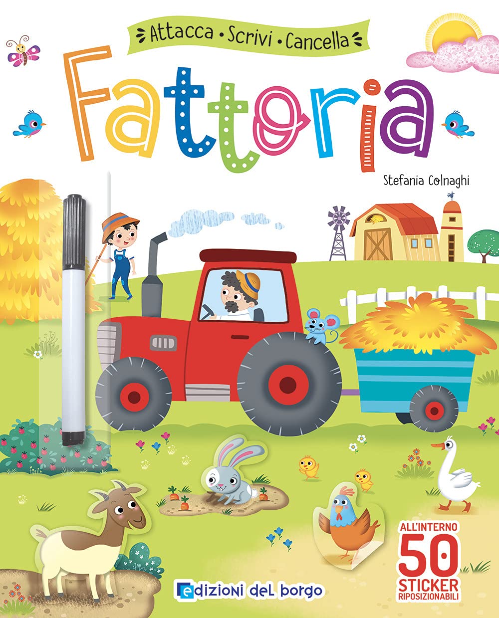 Fattoria. Attacca, scrivi, cancella. Con adesivi. Con pennarello cancellabile (Attacca colora impara) Tiptoi & Games