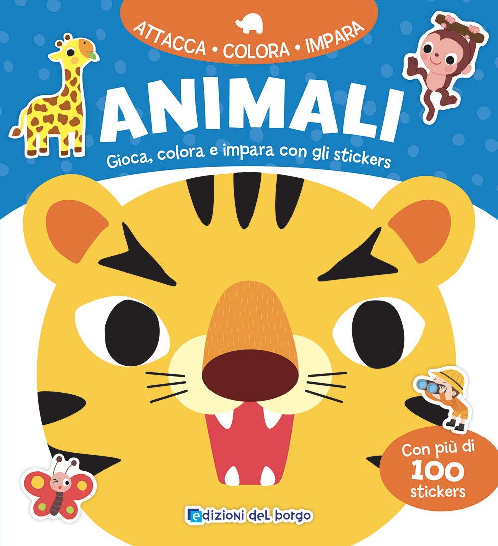 Animali. Gioca, colora e impara con gli stickers. Con adesivi. Ediz. a colori (Attacca colora impara) Non-fiction