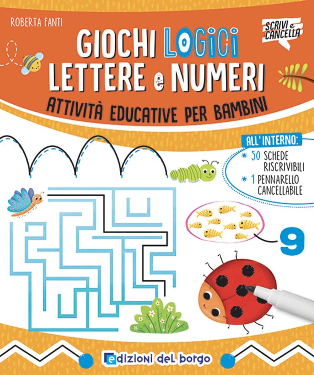 Giochi logici, lettere e numeri. Ediz. a colori. Con pennarello cancellabile book