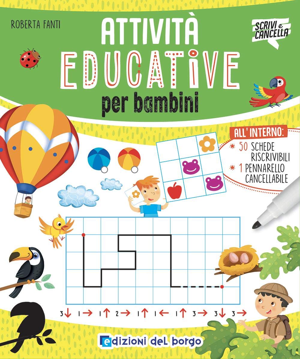 Attività educative per bambini. Ediz. a colori. Con pennarello cancellabile book